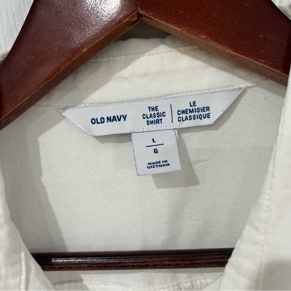 Old navy white long sleeve button closure size large - Picture 5 of 9
